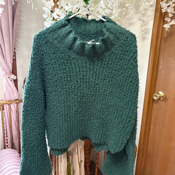 Free People Canyon Green Fuzzy Turtleneck Pullover Sweater - Picture 5 of 10
